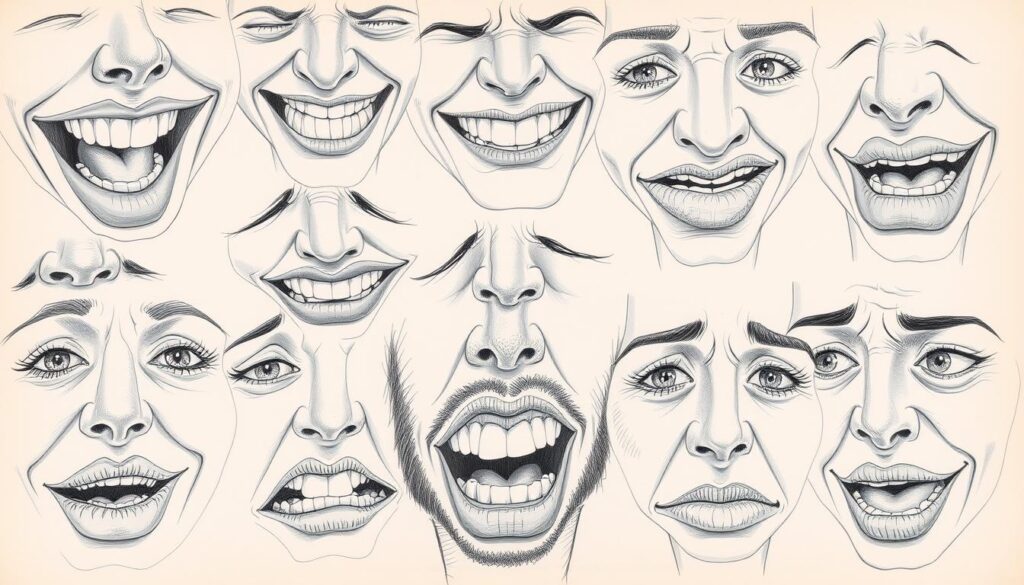 Expressive faces drawing