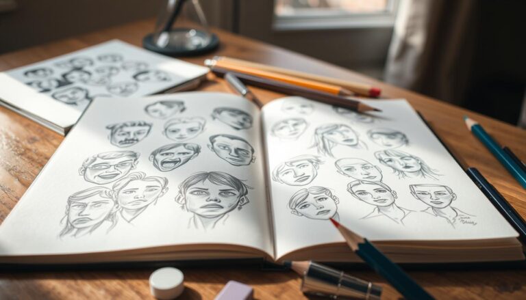 Face drawings sketchbook