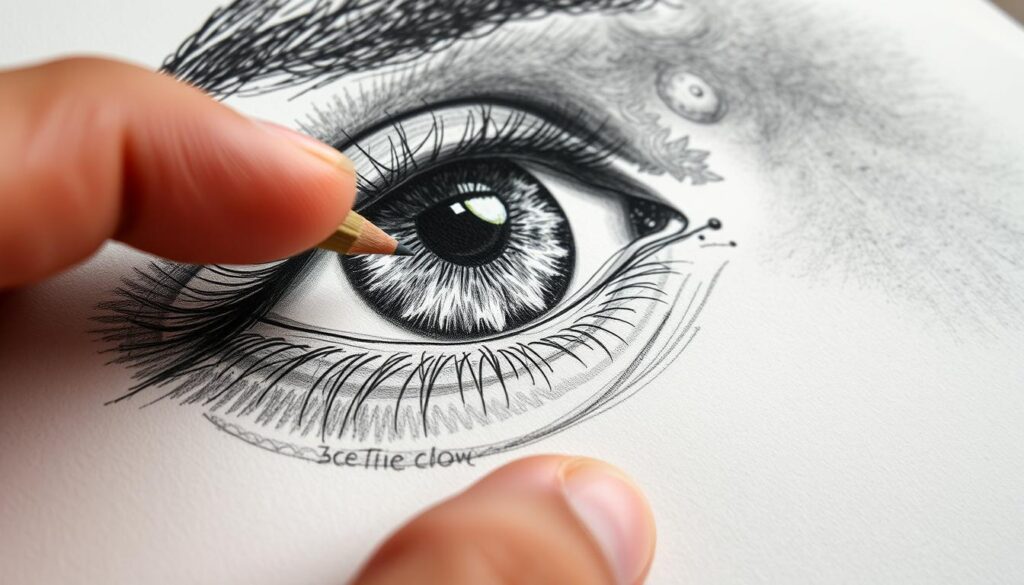 eye details in portrait sketching