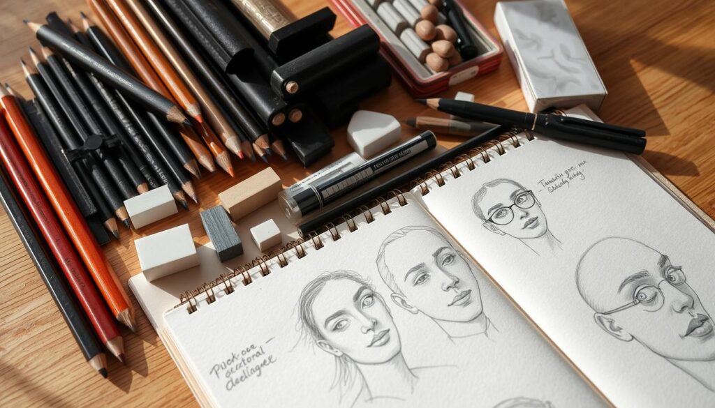 face drawing materials