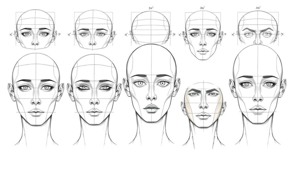 facial proportions illustration