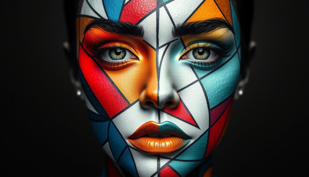 geometric face paintings