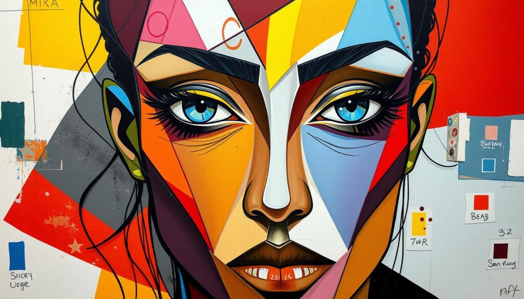 geometric face paintings