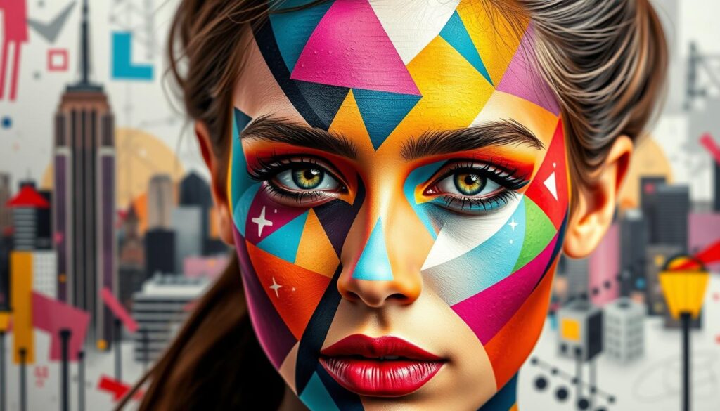 geometric face paintings