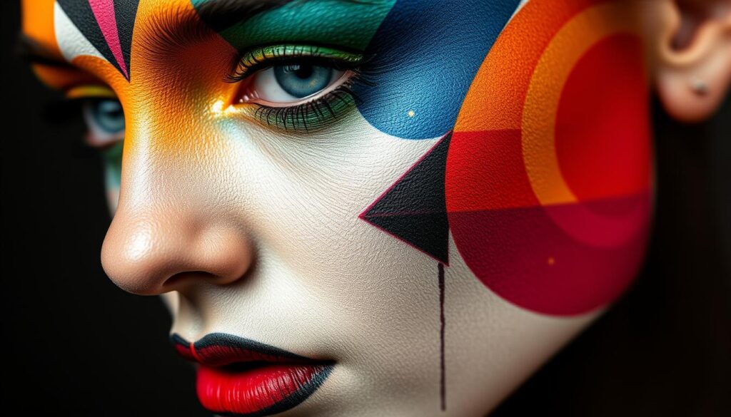 geometric face paintings