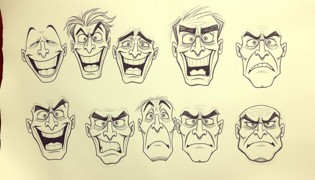 Expressive facial expressions in sketches