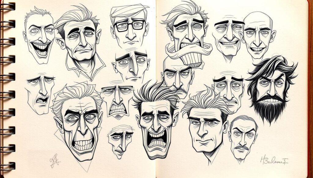 creative face sketches