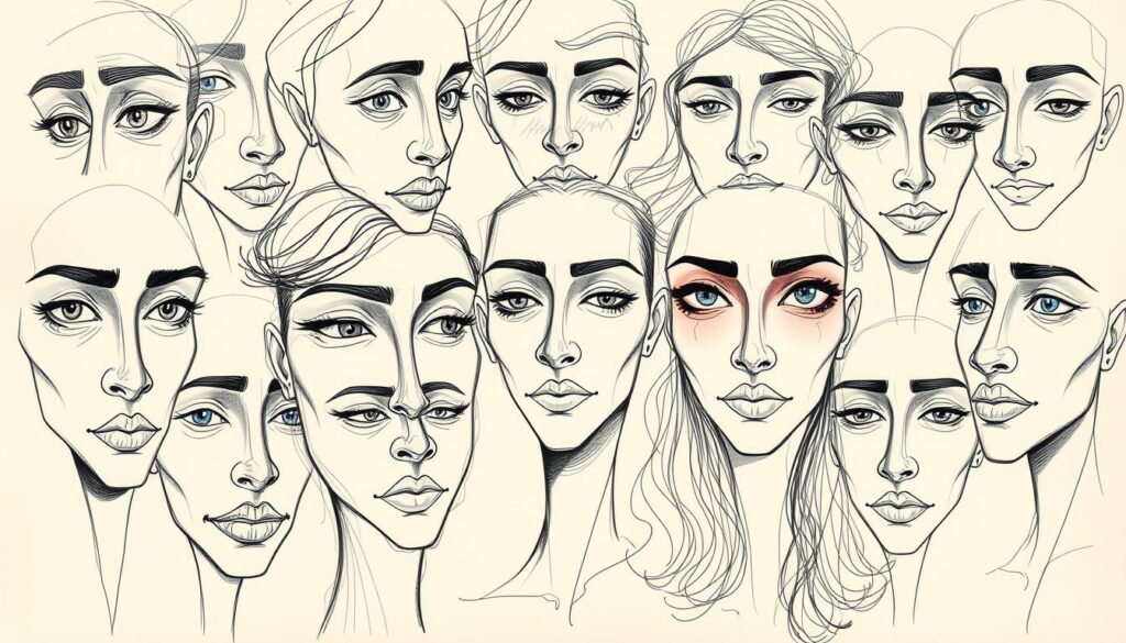 creative face sketches