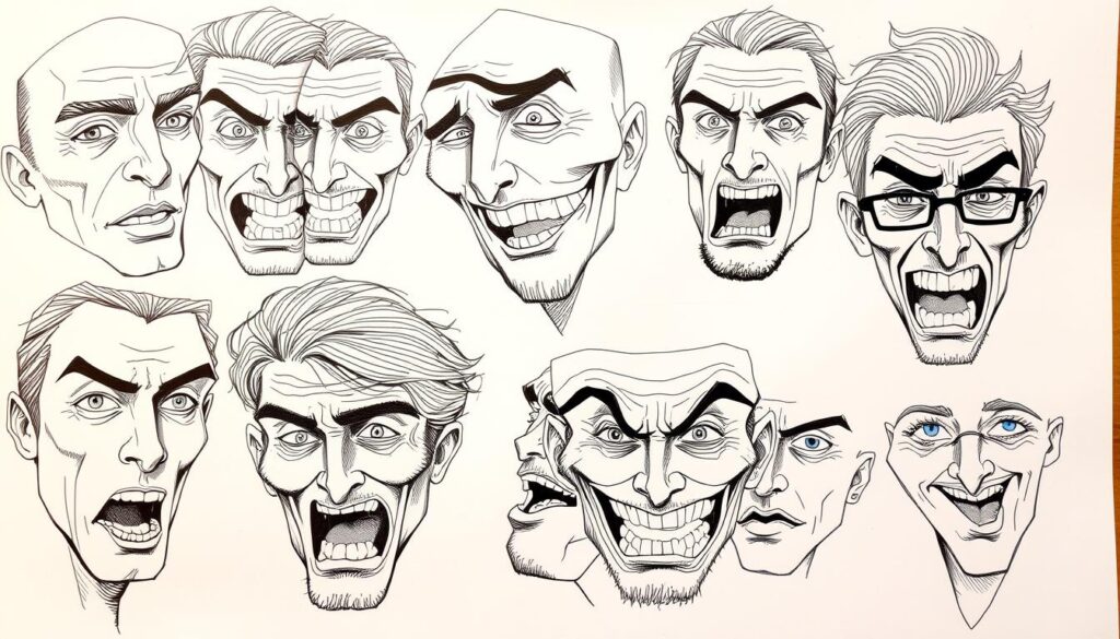 creative face sketches