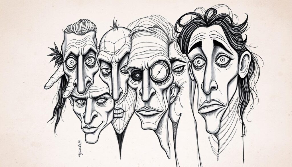 creative face sketches