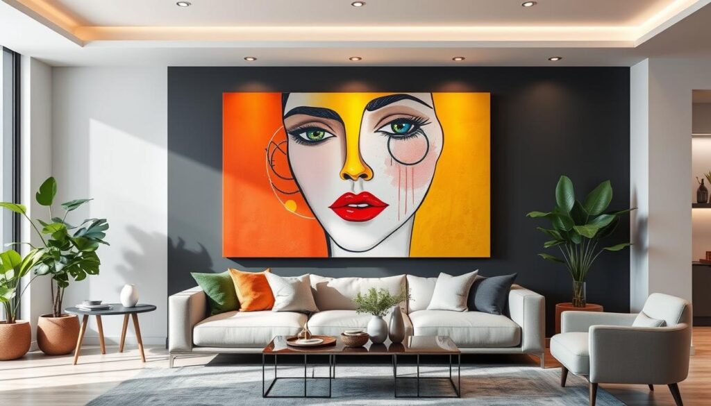 face canvas art placement