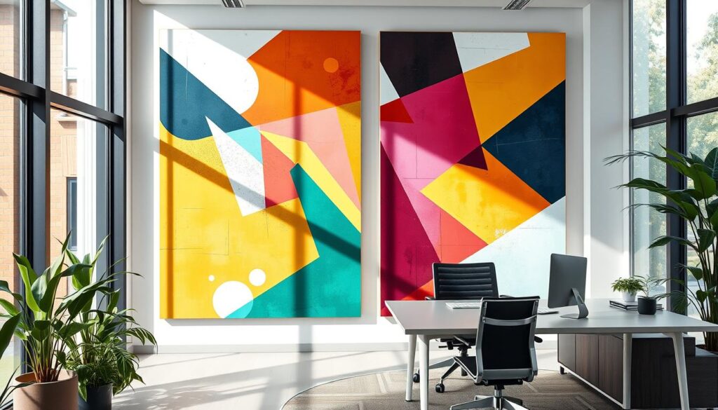 geometric canvas art for office spaces